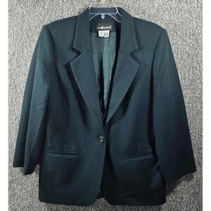 Sag Harbor Blazer Forest Green Jacket Pure New Wool Professional Women Size 12